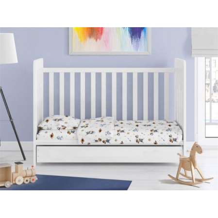 ΚΑΤΩΣΕΝΤΟΝΟ ΜΕ ΛΑΣΤΙΧΟ bebe Wild West 540 0,70X1,40X0,15 Sky Blue Cotton 100%