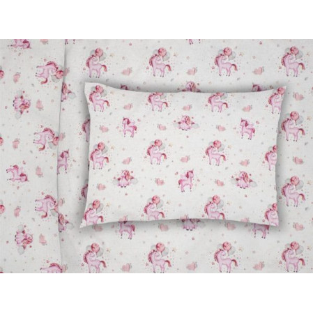 ΜΑΞΙΛΑΡΟΘΗΚΗ ΕΜΠΡΙΜΕ bebe Unicorn 208 35X45 White-Pink Cotton 100%