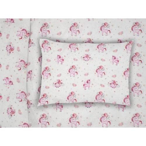 ΜΑΞΙΛΑΡΟΘΗΚΗ ΕΜΠΡΙΜΕ bebe Unicorn 208 35X45 White-Pink Cotton 100%
