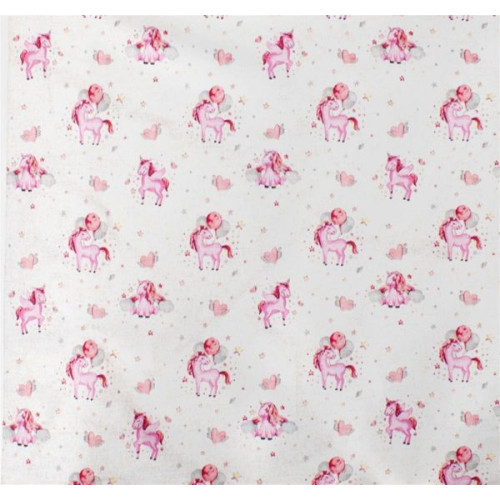 ΠΑΝΑ ΧΑΣΕ bebe Unicorn 208 80X80 White-Pink Cotton 100%