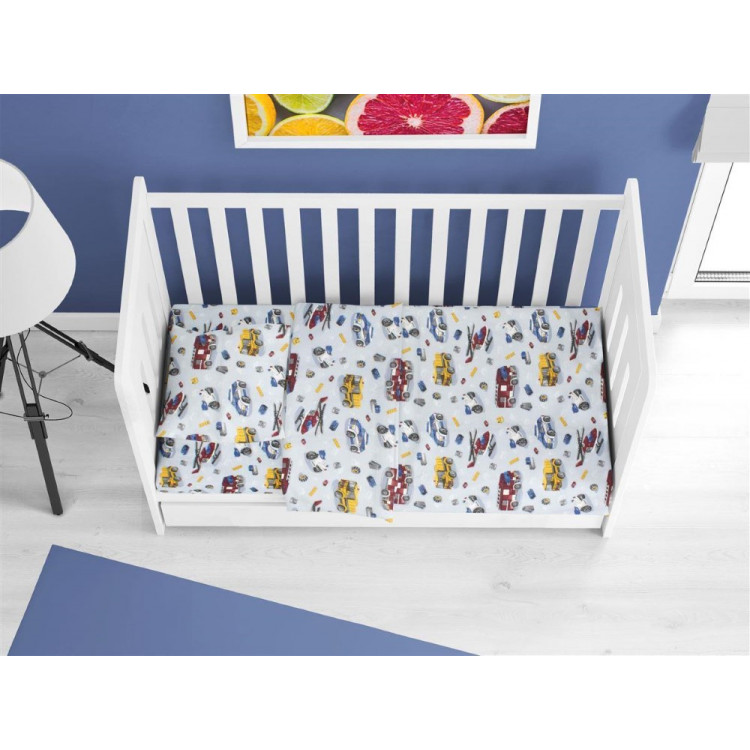 ΣΕΝΤΟΝΙΑ ΕΜΠΡΙΜΕ ΣΕΤ 3 τεμ bebe Toys 46 120X160 Sky Blue 100% Cotton Flannel