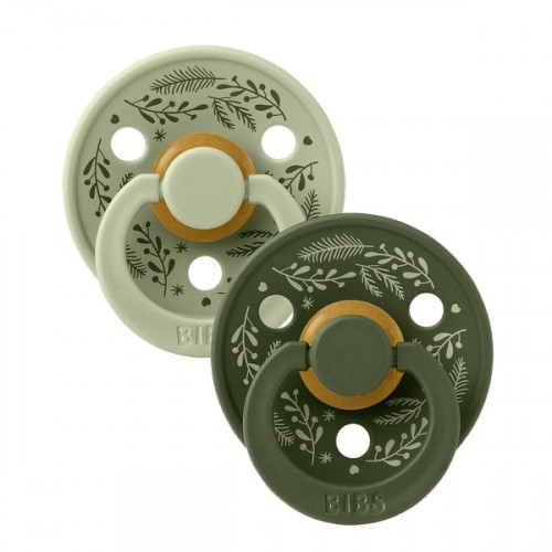 BIBS – COLOUR ΣΕΤ ΠΙΠΙΛΕΣ 2ΤΜΧ – LEAF SAGE/HUNTER GREEN – ΣΤΡΟΓΓΥΛΗ No1 11027101