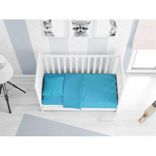 DIMcol ΣΕΝΤΟΝΙΑ ΣΕΤ 3 τεμ ΒΡΕΦ Cotton 100% 120Χ160 Solid 493 Turquoise 1912617606249329