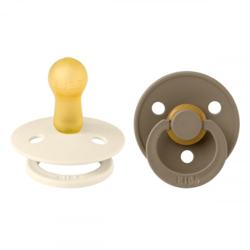 BIBS ΣΕΤ ΠΙΠΙΛΕΣ 2ΤΜΧ – COLOUR – IVORY/DARK OAK – ΣΤΡΟΓΓΥΛΗ No1 110358