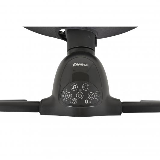 Η φωτογραφία δείχνει Το ρηλάξ για μωρά Clarissa έχει 5 ταχύτητες κουνήματος και ένα στιλάτο σχεδιασμό, κατάλληλο για οποιοδήποτε εσωτερικό χώρο.