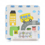 Η φωτογραφία δείχνει Απαλό παζλ, χαλί 8 τεμαχίων με πολύχρωμη και διασκεδαστική στάμπα.