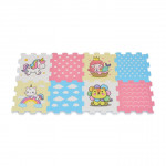 Η φωτογραφία δείχνει Απαλό παζλ, χαλί 8 τεμαχίων με πολύχρωμη και διασκεδαστική στάμπα.