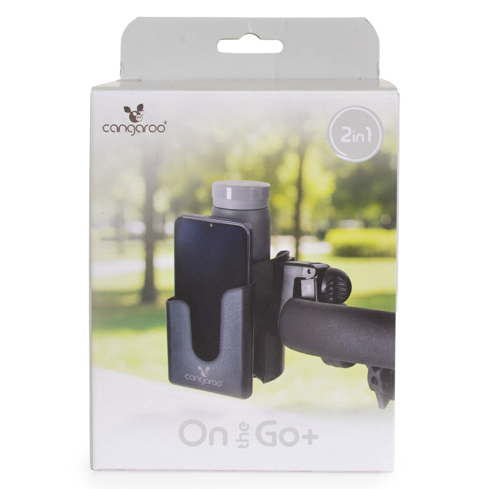 Η φωτογραφία δείχνει Cangaroo On The Go+ Θήκη 2 σε 1 για Ποτήρι & ΚινητόΔιατηρήστε το ρόφημά σας και το κινητό σας πάντα εύκολα προσβάσιμα με τη θήκη 2 σε 1 On The Go+ της Cangaroo.