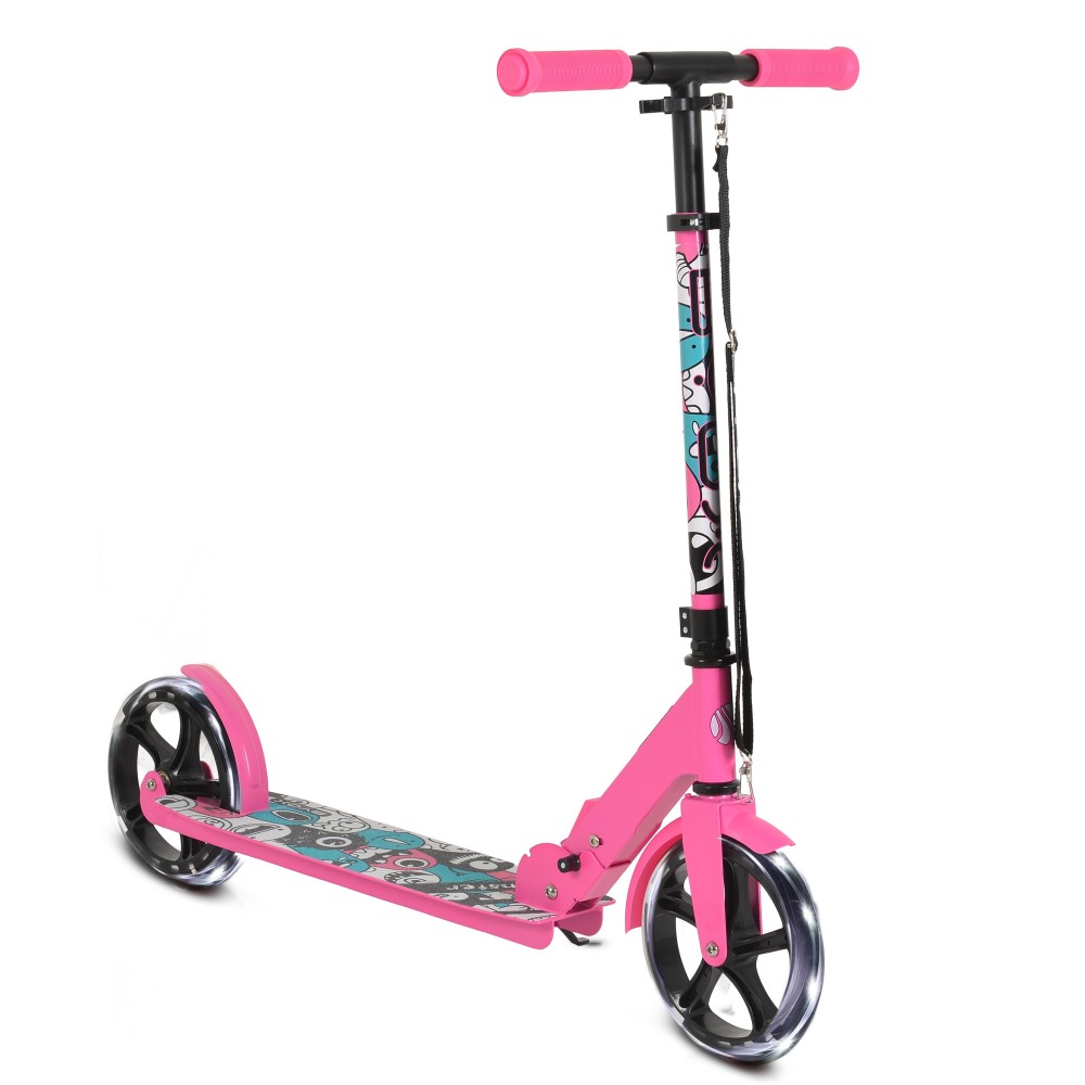 Byox Scooter Monster PinkΠτυσσόμενο σκούτερ αλουμινίου με τροχούς PU 200x30 mm.