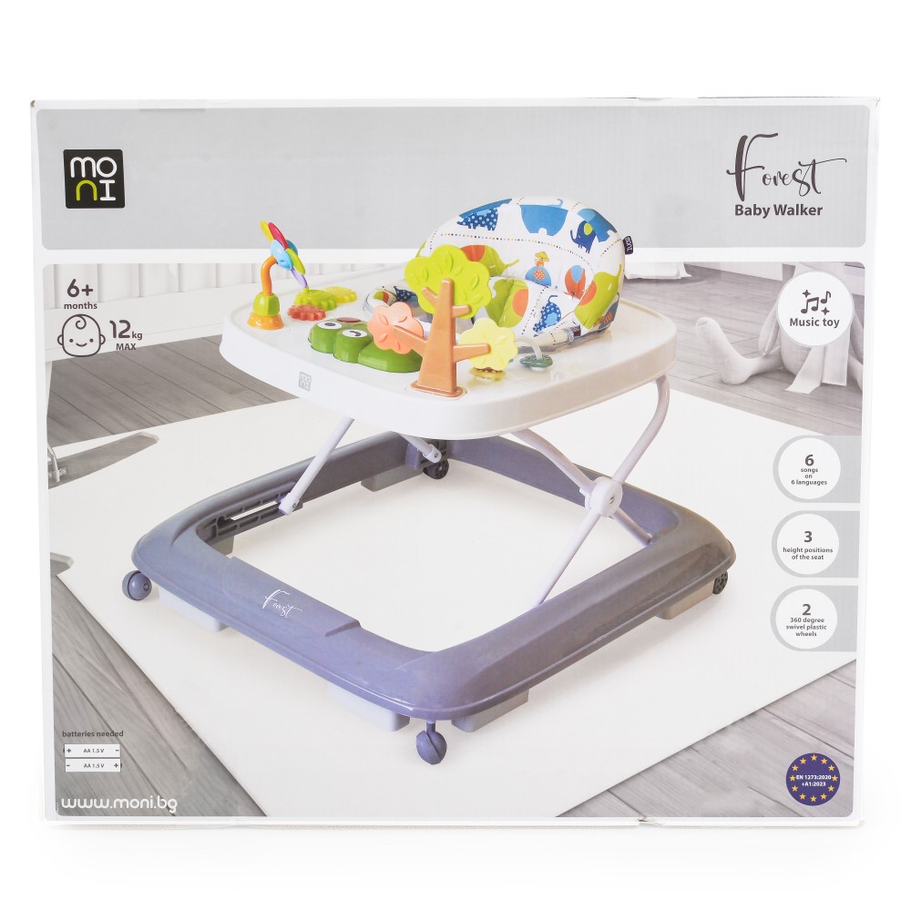 Η φωτογραφία δείχνει Η στράτα Forest της Moni έχει σχεδιαστεί για να κάνει τα πρώτα βήματα του παιδιού σας όχι μόνο ευκολότερα αλλά και πολύ πιο διασκεδαστικά.
