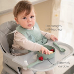 Η φωτογραφία δείχνει Το μπολ Platinum Silicone είναι ειδικά σχεδιασμένο για τα πρώτα ανεξάρτητα γεύματα του μωρού σας, κάνοντας τη μετάβαση σε στερεές τροφές εύκολη, ασφαλή και ευχάριστη.