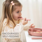 Το σετ πιρουνιών και κουταλιών από πλατίνα σιλικόνης είναι το τέλειο σετ πρώτων μαχαιροπίρουνων για το μικρό σας, σχεδιασμένο προσεκτικά για ασφαλές και άνετο τάισμα μόνο του από 6 μηνών και άνω.