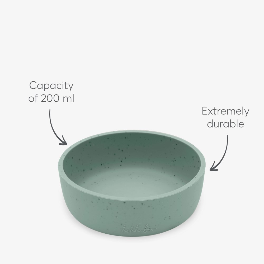 Η φωτογραφία δείχνει Σετ φαγητού 5 τεμαχίων από σιλικόνη είναι ο ιδανικός σύντροφος για το μωρό σας κατά τη διάρκεια του γεύματος, προσφέροντας όλα όσα χρειάζεται για ασφαλές, ανεξάρτητο και ευχάριστο τάισμα από 6 μηνών και άνω.