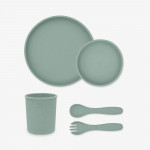 Η φωτογραφία δείχνει Σετ φαγητού 5 τεμαχίων από σιλικόνη είναι ο ιδανικός σύντροφος για το μωρό σας κατά τη διάρκεια του γεύματος, προσφέροντας όλα όσα χρειάζεται για ασφαλές, ανεξάρτητο και ευχάριστο τάισμα από 6 μηνών και άνω.