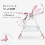 Η φωτογραφία δείχνει Το SPICY+ είναι ένα πλήρως ρυθμιζόμενο καρεκλάκι φαγητού, σχεδιασμένο για μικρά παιδιά που είναι έτοιμα να κάθονται μόνα τους.