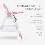 Η φωτογραφία δείχνει Το SPICY+ είναι ένα πλήρως ρυθμιζόμενο καρεκλάκι φαγητού, σχεδιασμένο για μικρά παιδιά που είναι έτοιμα να κάθονται μόνα τους.