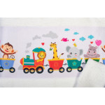 Σετ βρεφικές πετσέτες μπάνιου που περιέχει: 1 τεμάχιο πετσέτα χειρός διαστάσεων 30X50 cm και 1 τεμάχιο πετσέτα μπάνιου διαστάσεων 70X140 cm.