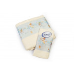 Σετ βρεφικές πετσέτες μπάνιου που περιέχει: 1 τεμάχιο πετσέτα χειρός διαστάσεων 30X50 cm και 1 τεμάχιο πετσέτα μπάνιου διαστάσεων 70X140 cm.