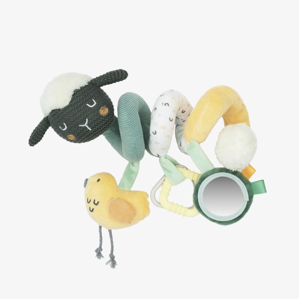 Το οριζόντιο σπειροειδές παιχνίδι είναι ένας απαλός και διαδραστικός λούτρινος σύντροφος σχεδιασμένος για να απασχολεί και να ψυχαγωγεί το μωρό σας.