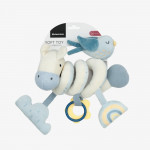 Η φωτογραφία δείχνει Το οριζόντιο σπειροειδές παιχνίδι είναι ένας απαλός και διαδραστικός λούτρινος σύντροφος σχεδιασμένος για να απασχολεί και να ψυχαγωγεί το μωρό σας.