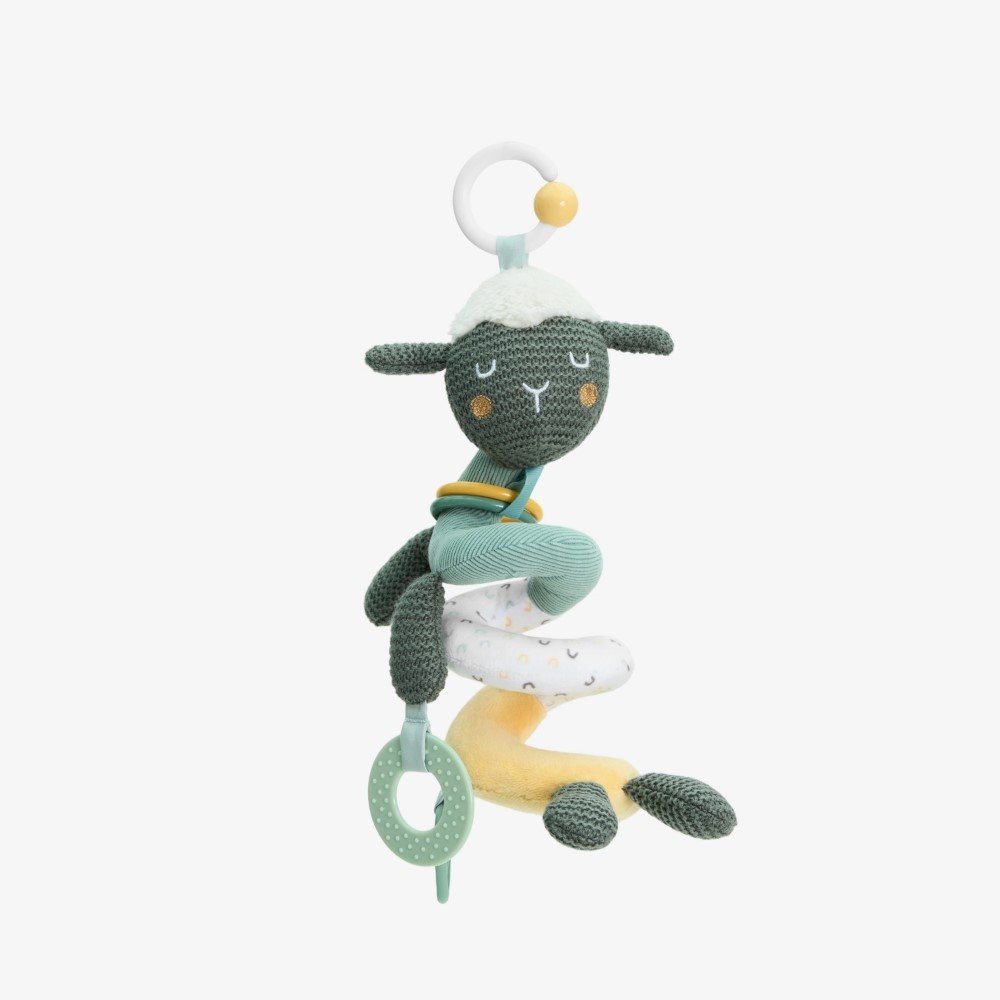 Η φωτογραφία δείχνει Το σπειροειδές λούτρινο παιχνίδι είναι ένας παιχνιδιάρικος και διαδραστικός λούτρινος σύντροφος σχεδιασμένος για να διεγείρει τις αισθήσεις του μωρού σας, διατηρώντας το παράλληλα απασχολημένο.