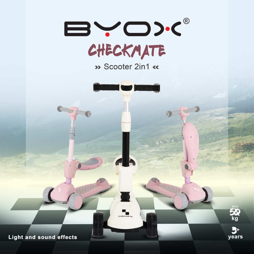 Το 2 σε 1 Checkmate Scooter της Byox είναι η ιδανική επιλογή για δραστήρια παιδιά άνω των 3 ετών.