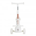 Η φωτογραφία δείχνει Χαρίστε στο παιδί σας συναρπαστικές στιγμές κίνησης με το 2-σε-1 Velvet Royal White scooter της Byox – ένα μείγμα κομψού σχεδιασμού και λειτουργικότητας, που δημιουργήθηκε ειδικά για μικρά παιδιά άνω των 3 ετών που αγαπούν το ενεργό παιχνίδι.