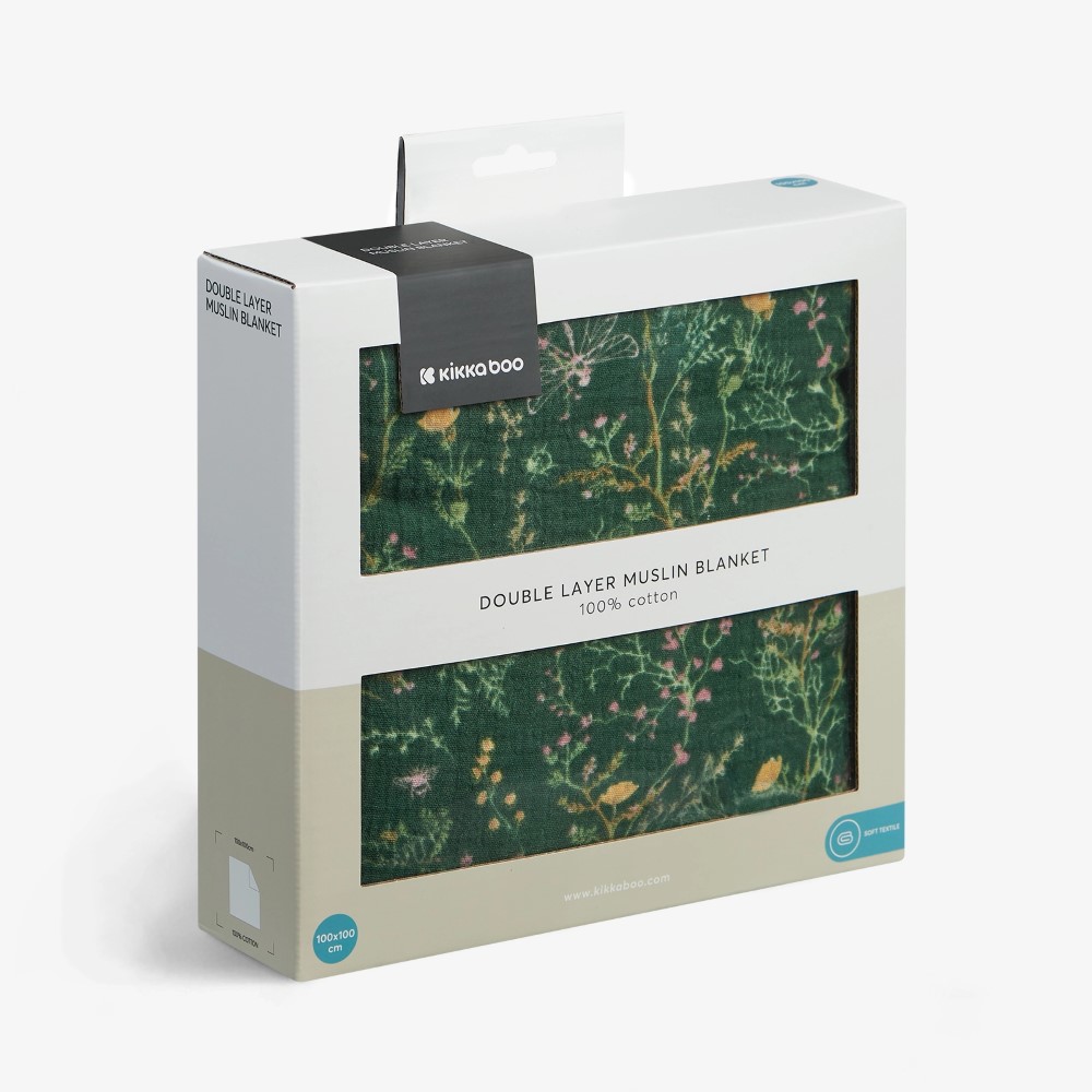 Τυλίξτε το μωρό σας με απαλότητα και άνεση με την κουβέρτα διπλής στρώσης μουσελίνα 100x100 cm.