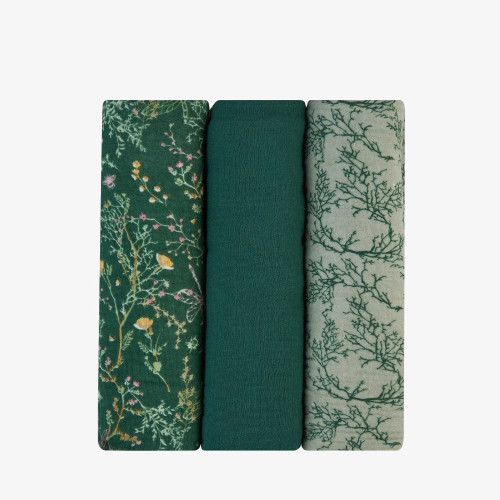 KIKKA BOO ΠΑΝΕΣ ΜΟΥΣΕΛΙΝΑ 75X75 SECRET GARDEN GREEN 31103010103