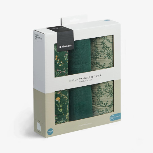 KIKKA BOO ΠΑΝΕΣ ΜΟΥΣΕΛΙΝΑ 75X75 SECRET GARDEN GREEN 31103010103