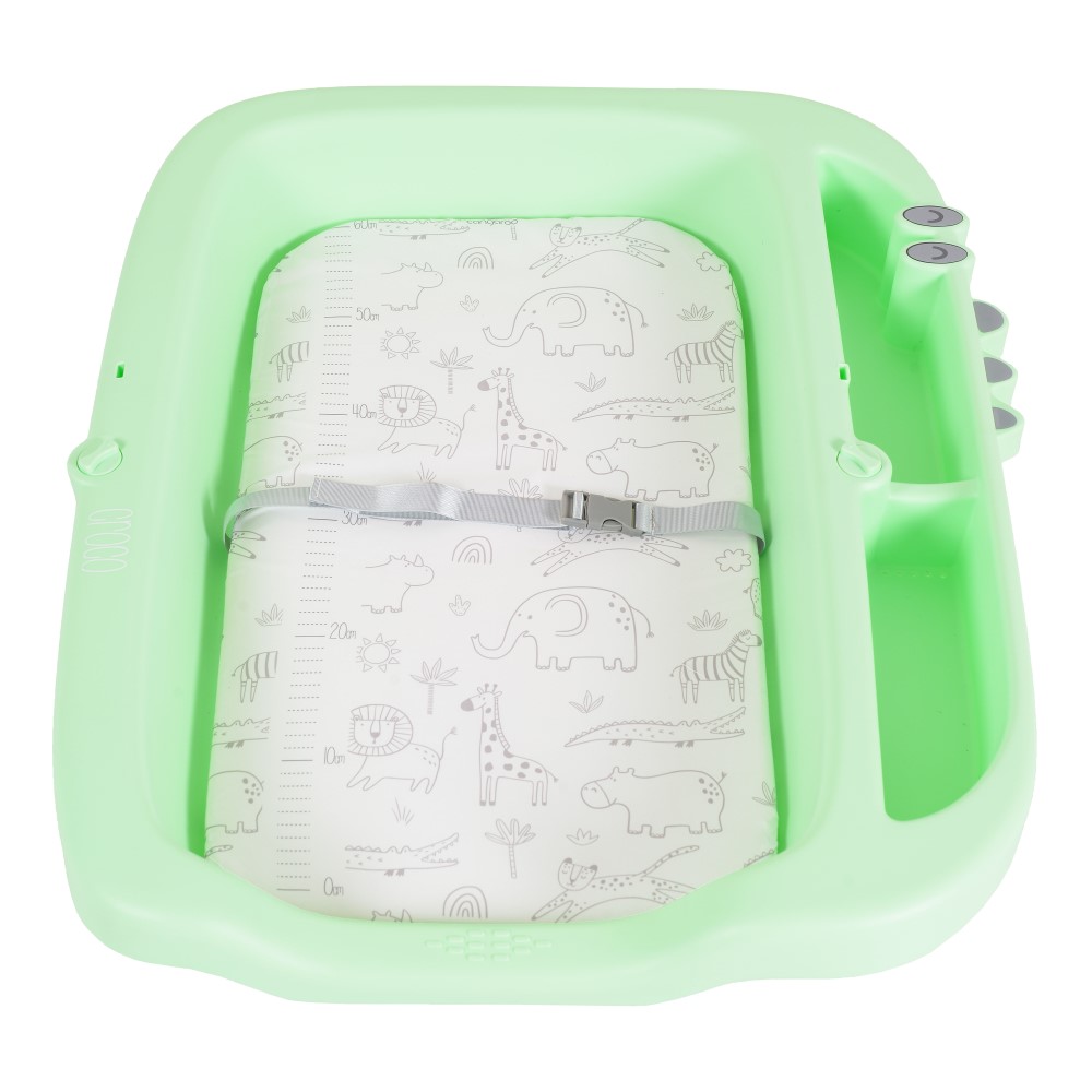 Η φωτογραφία δείχνει Πολυλειτουργική Αλλαξιέρα Croco, CangarooΚατάλληλη από τη γέννηση έως 12 μήνες και μέγιστο βάρος 15 κιλάΒασικά χαρακτηριστικά:• Σχεδιασμένη για αλλαγή πάνας, ντύσιμο, φροντίδα μωρού και μασάζ• Μαλακό στρώμα αλλαγής με κλίμακα μέτρησης και αφαιρούμενο κάλυμμα για εύκολο καθάρισμα