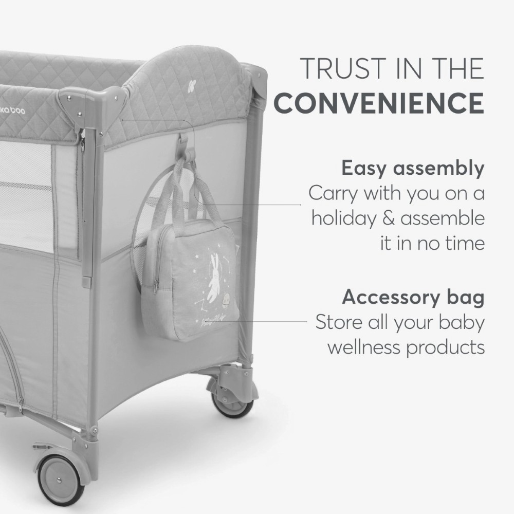 KIKKA BOO ΠΑΡΚΟΚΡΕΒΑΤΟ 2 ΕΠΙΠΕΔΩΝ MILKY WAY GREY 2023.