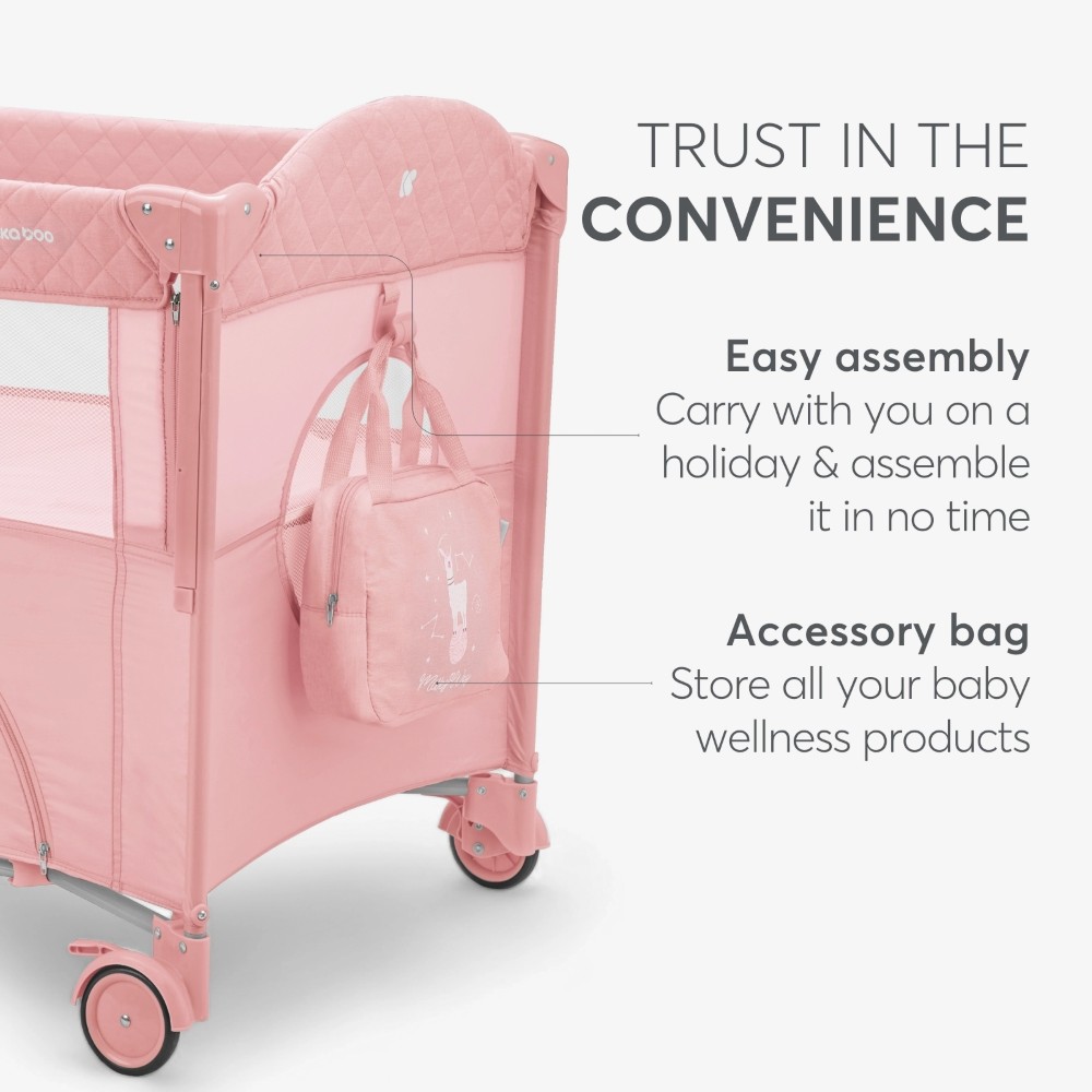 Η φωτογραφία δείχνει KIKKA BOO ΠΑΡΚΟΚΡΕΒΑΤΟ 2 ΕΠΙΠΕΔΩΝ MILKY WAY PINK 2023.