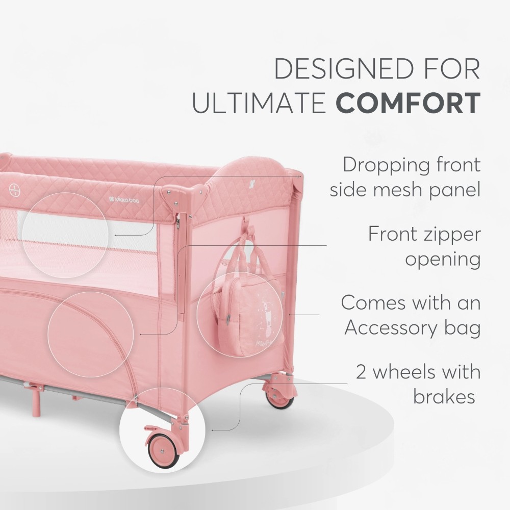 Η φωτογραφία δείχνει KIKKA BOO ΠΑΡΚΟΚΡΕΒΑΤΟ 2 ΕΠΙΠΕΔΩΝ MILKY WAY PINK 2023.