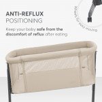 Το Bedside Crib NOAH είναι σχεδιασμένο για βρέφη από τη γέννηση έως 6 μηνών, παρέχοντας ένα ασφαλές, άνετο μέρος ακριβώς δίπλα στο κρεβάτι σας βοηθώντας τόσο τους γονείς όσο και το μωρό να επιτύχουν έναν ήσυχο και εύκολο νυχτερινό ύπνο.