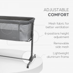 Το Bedside Crib NOAH είναι σχεδιασμένο για βρέφη από τη γέννηση έως 6 μηνών, παρέχοντας ένα ασφαλές, άνετο μέρος ακριβώς δίπλα στο κρεβάτι σας βοηθώντας τόσο τους γονείς όσο και το μωρό να επιτύχουν έναν ήσυχο και εύκολο νυχτερινό ύπνο.