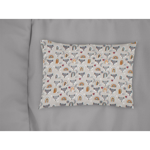 DIMCOL Μαξιλαροθήκη Εμπριμέ bebe Fox 527 35X45 Grey 100% Cotton