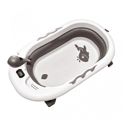 BEBE STARS ΜΠΑΝΙΕΡΑ ΠΤΥΣΣΟΜΕΝΗ ΜΕ ΘΕΡΜΟΜΕΤΡΟ WHALE DARK GREY 26-187