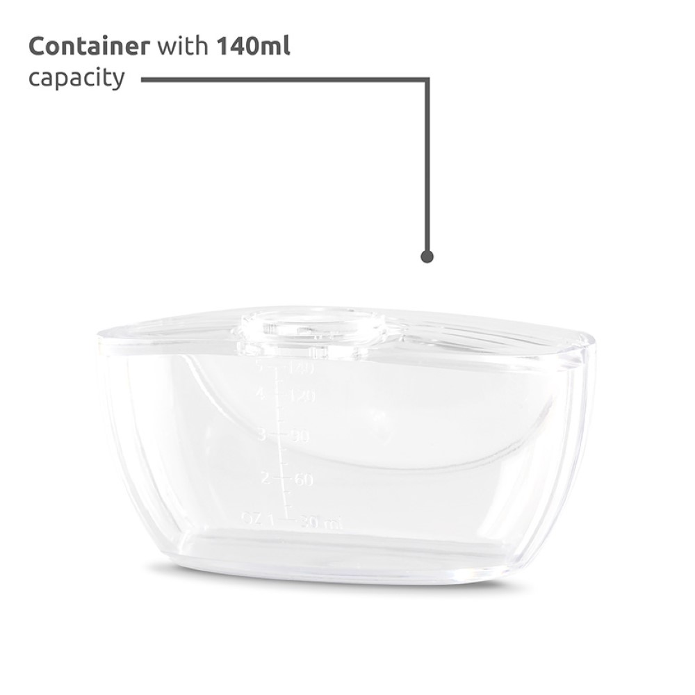 Η φωτογραφία δείχνει ΗΛΕΚΤΡΙΚΟ ΦΟΡΗΤΟ ΘΗΛΑΣΤΡΟ HANDS FREE ALICE 9 επίπεδα κενού για κάθε λειτουργία3 λειτουργίες – λειτουργία μασάζ, λειτουργία έκφρασης, μικτή λειτουργίαΔοχείο χωρητικότητας 140 ml, κατασκευασμένο από Tritan4 μεμβράνες διαφορετικών μεγεθών, περιλαμβάνονται στο σετΕύκολο καθάρισ