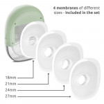 Η φωτογραφία δείχνει ΗΛΕΚΤΡΙΚΟ ΦΟΡΗΤΟ ΘΗΛΑΣΤΡΟ HANDS FREE ALICE 9 επίπεδα κενού για κάθε λειτουργία3 λειτουργίες – λειτουργία μασάζ, λειτουργία έκφρασης, μικτή λειτουργίαΔοχείο χωρητικότητας 140 ml, κατασκευασμένο από Tritan4 μεμβράνες διαφορετικών μεγεθών, περιλαμβάνονται στο σετΕύκολο καθάρισ