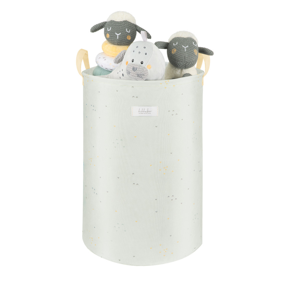 Καλάθι παιχνιδιών κατασκευασμένο από υψηλής ποιότητας πολυεστέρα.