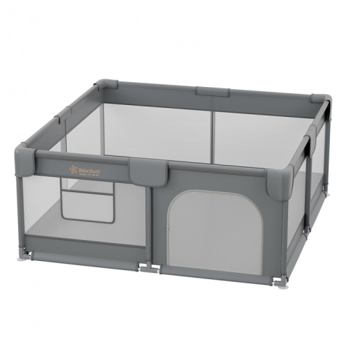 BEBE STARS ΠΑΡΚΟΚΡΕΒΑΤΟ ΤΕΤΡΑΓΩΝΟ 150Χ150 PLAYZEN GREY 880-100