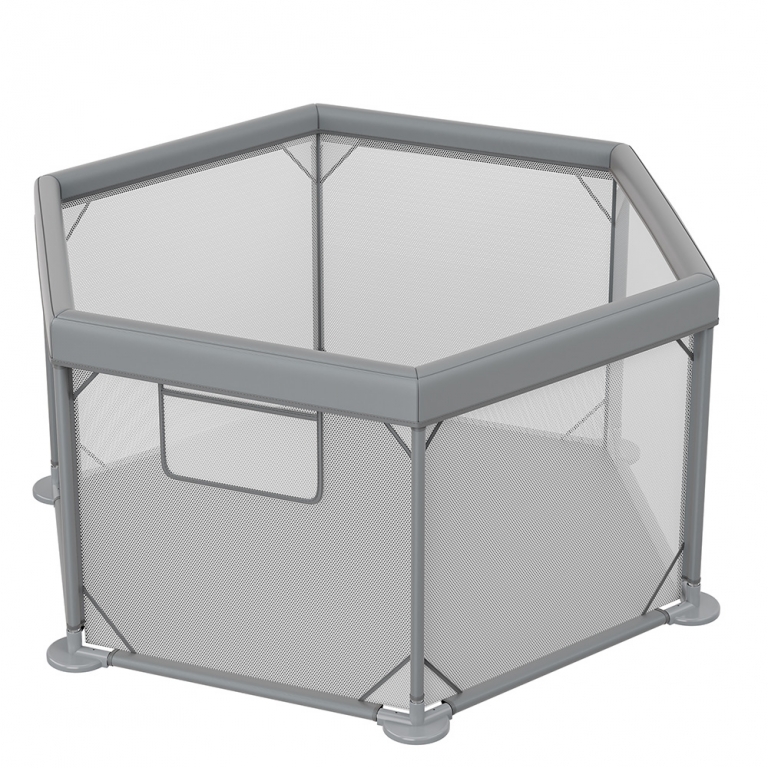 Το νέο πολύγονο υφασμάτινο παρκοκρέβατο Nestilo της BebeStars σχεδιάστηκε σε σχήμα εξάγωνου, ώστε να μην καταλαμβάνει μεγάλο χώρο στο δωμάτιο, αλλά να παρέχει αρκετό χώρο για τα παιδιά την ώρα του παιχνιδιού.