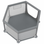 Το νέο πολύγονο υφασμάτινο παρκοκρέβατο Nestilo της BebeStars σχεδιάστηκε σε σχήμα εξάγωνου, ώστε να μην καταλαμβάνει μεγάλο χώρο στο δωμάτιο, αλλά να παρέχει αρκετό χώρο για τα παιδιά την ώρα του παιχνιδιού.