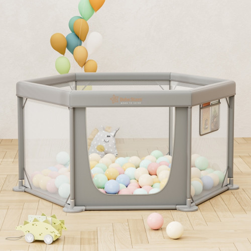 BEBE STARS ΠΑΡΚΟΚΡΕΒΑΤΟ ΠΟΛΥΓΩΝΟ NESTILO GREY 889-100