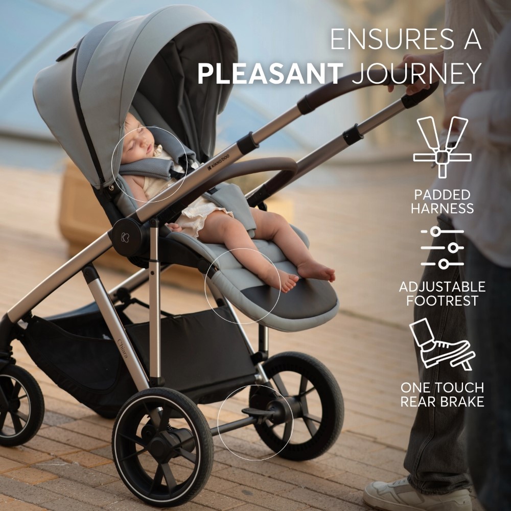 Γνωρίστε το CHIARA – ένα κομψό και λειτουργικό σύστημα ταξιδιού 3 σε 1, σχεδιασμένο να προσαρμόζεται αβίαστα στις ανάγκες του μωρού σας από τη γέννηση έως και 22 κιλά.