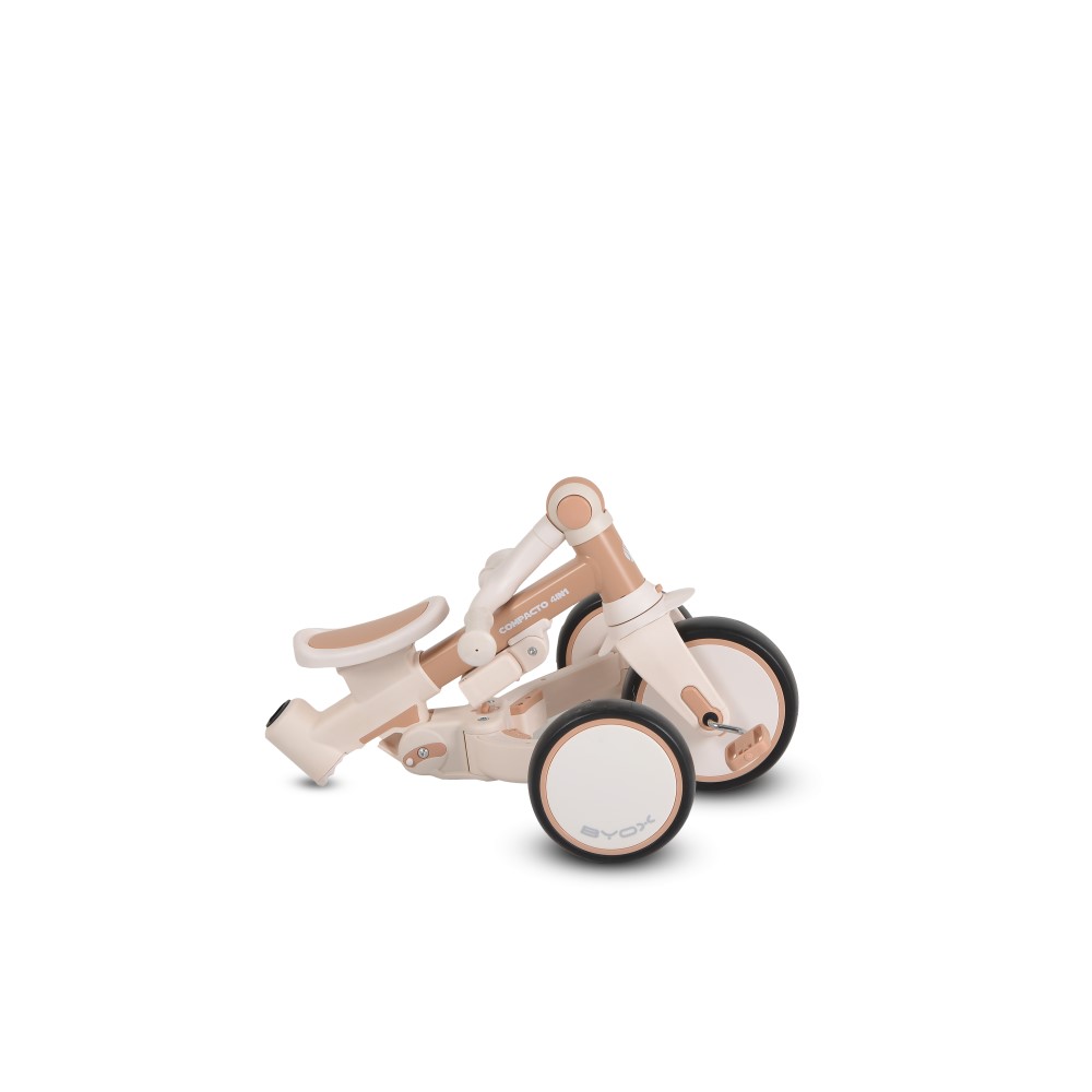 Compacto 4 σε 1, Byox – το τρίκυκλο που μεγαλώνει μαζί με το παιδί σας!Το πολυλειτουργικό τρίκυκλο Compacto 4 σε 1 έχει σχεδιαστεί για να προσαρμόζεται στις ανάγκες του παιδιού σας – από τις πρώτες κιόλας βόλτες μέχρι τις πρώτες ανεξάρτητες βόλτες του.