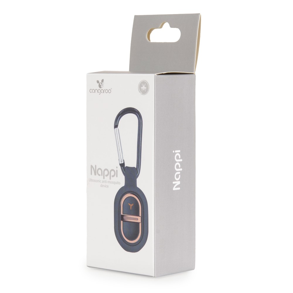 Η φωτογραφία δείχνει Το ηχοαπωθητικό Nappi της Cangaroo παρέχει αποτελεσματική προστασία από τα κουνούπια και είναι ασφαλές για εγκύους, παιδιά και κατοικίδια.