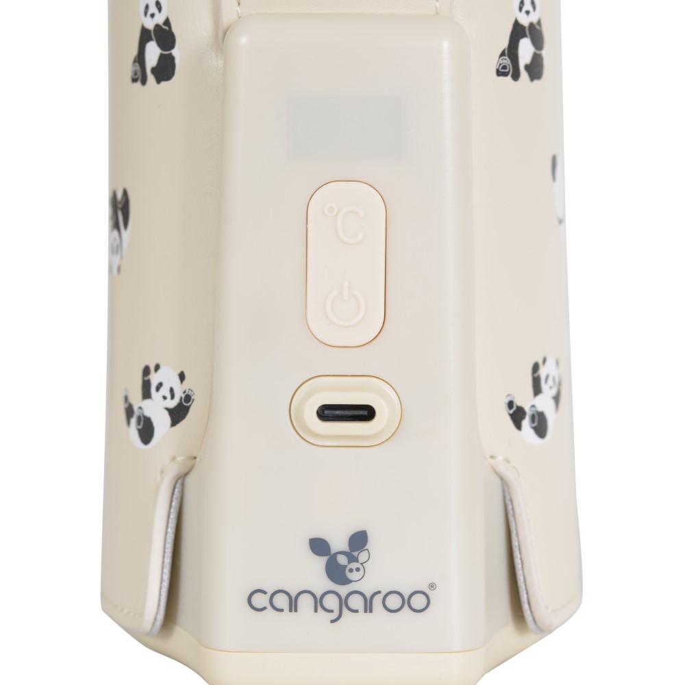Η φωτογραφία δείχνει Ο φορητός θερμαντήρας μπιμπερό Caliente, Cangaroo, είναι ιδανικός για βόλτες, ταξίδια ή νυχτερινά τάισμα – χάρη στην ενσωματωμένη μπαταρία του, μπορείτε να ζεστάνετε τα μπιμπερό του μωρού σας οπουδήποτε χωρίς να χρειάζεστε πρίζα.