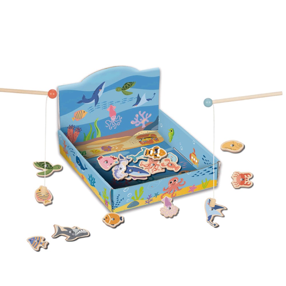 Το ξύλινο παιχνίδι ψαρέματος συνδυάζει τη διασκέδαση και τη μάθηση, βοηθώντας τα παιδιά να αναπτύξουν επιδεξιότητα και συγκέντρωση μέσα από το παιχνίδι με μαγνητικές ράβδους και πολύχρωμα θαλάσσια ζώα.